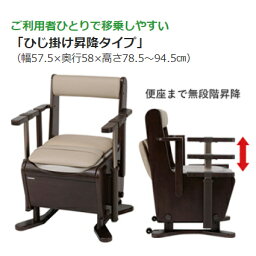 ポータブルトイレ 家具調トイレ 座楽 ひじ掛け昇降 脱臭あたたか便座タイプ PN-L23718 パナソニック電工ライフテック