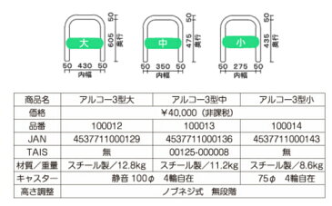 介護用品 アルコー3型 中サイズ 歩行器 リハビリ 歩行補助 固定式歩行車 高齢者用 hkz