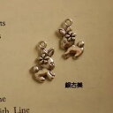 【ハンドメイドパーツ】素材アンティーク風・メタルチャーム・兔【p2271-gasa】