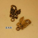 【ハンドメイドパーツ】素材アンティーク風・メタルチャーム・金古美・サソリ【p180】