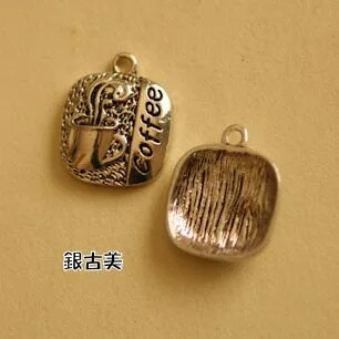 【ハンドメイドパーツ】素材・アンティーク風・メタルチャーム・デコ・銀古美・コーヒープレート【d9h4..