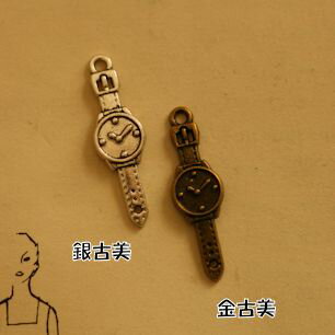 【ハンドメイドパーツ素材】アンティーク風・メタルチャーム・デコ・腕時計【c8c2p】