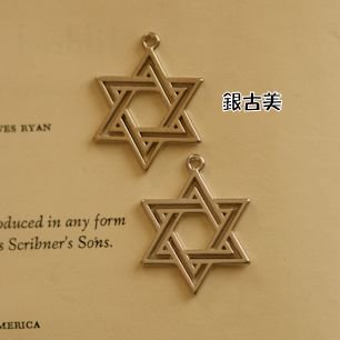 【ハンドメイドパーツ】素材アンティーク風・メタルチャーム・デコ・銀古美・星【x125-sa】