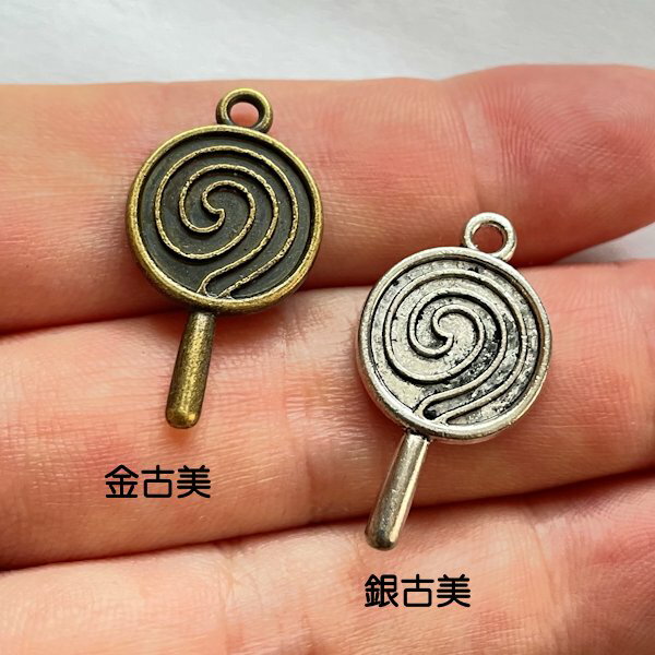 【ハンドメイドパーツ】素材アンティーク風・メタルチャーム・デコ・キャンディ【s160-gasa】