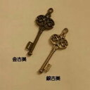 【ハンドメイドパーツ】素材アンティーク風・メタルチャーム・鍵【ab136-gasa】