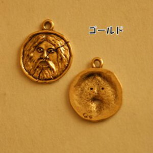 【USA製チャーム】アンティーク風・メタル・デコ・ゴールド・真実の口 【a1g8p】