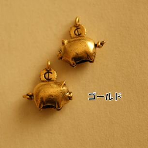 【USA製チャーム】アンティーク風・メタル・デコ・ゴールド・貯金箱 【a2n1p】