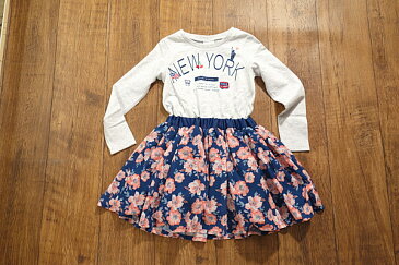BoomyRoomy ブーミールーミー NEWYORK花柄スカートドッキングワンピース 子供服 メール便OK 17'春夏新作
