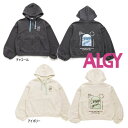 【セール/10%OFF】23'秋冬新作 ALGY アルジー サテンアップリケパーカー g405023 トレーナー 子供服 ガールズ キッズ ジュニアJr