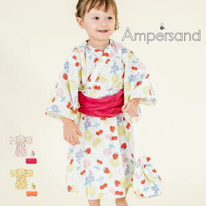 【セール/10%OFF】23'夏新作 AMPERSAND アンパサンド 巾着付きフルーツ柄かぶり浴衣 l375043 ベビー キッズ 子ども服