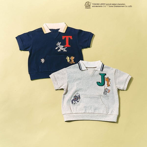 【セール/10%OFF】25'夏新作 apres les cours アプレレクール トムとジェリー襟付きモチーフTシャツ v207985 半袖 半そで 女の子 ベビー キッズ 子ども服のサムネイル