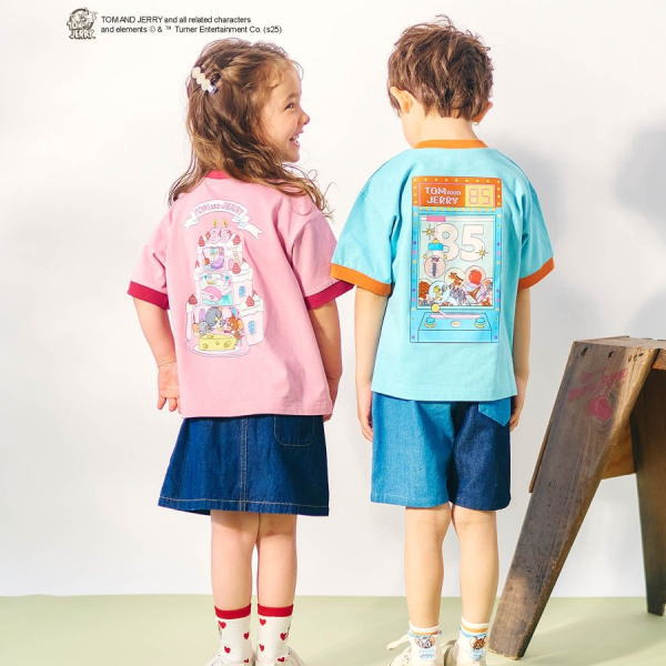 【セール/10%OFF】25'夏新作 apres les cours アプレレクール トムとジェリーリンガーTシャツ v207965 半袖 半そで 女の子 ベビー キッズ 子ども服のサムネイル