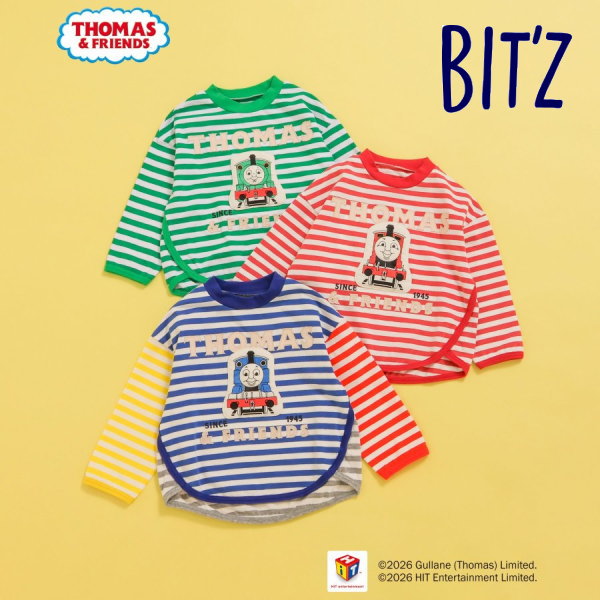 【セール/10%OFF】26'春新作 BIT'Z ビッツ トーマスキャラクターロンT B106016 長袖Tシャツ 長そで ベビー キッズ 子ども服