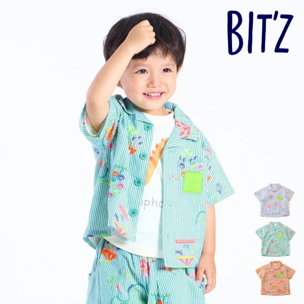 Rakuten - 【セール/10%OFF】26'夏新作 BIT'Z ビッツ 遊園地刺繍シャツ B209016 半袖 半そで 男の子 女の子 ベビー キッズ 子ども服