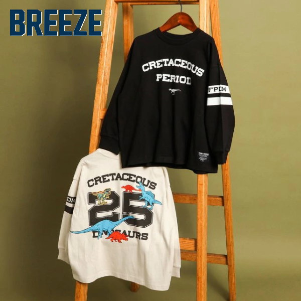 【セール/10%OFF】25'秋新作 BREEZE ブリーズ 福井県立恐竜博物館コラボナンバーロンT j406755 長袖Tシャツ 長そで 男の子 女の子 ベビー キッズ 子ども服のサムネイル