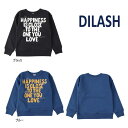 【セール/30%OFF】21'秋冬新作 DILASH ディラッシュ HAPPINESSロゴと刺繍トレーナー dl21wi008 ベビー 子ども服