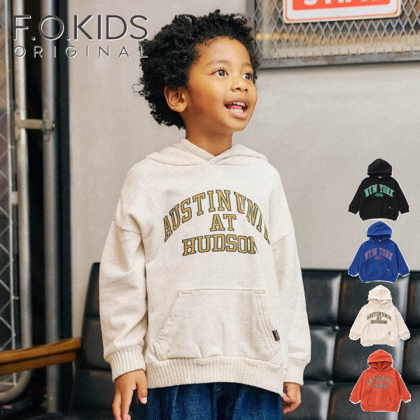 【セール/10%OFF】25'秋冬新作 F.O.KIDS エフオーキッズ カレッジロゴパーカー r412015 長袖 長そで 男..