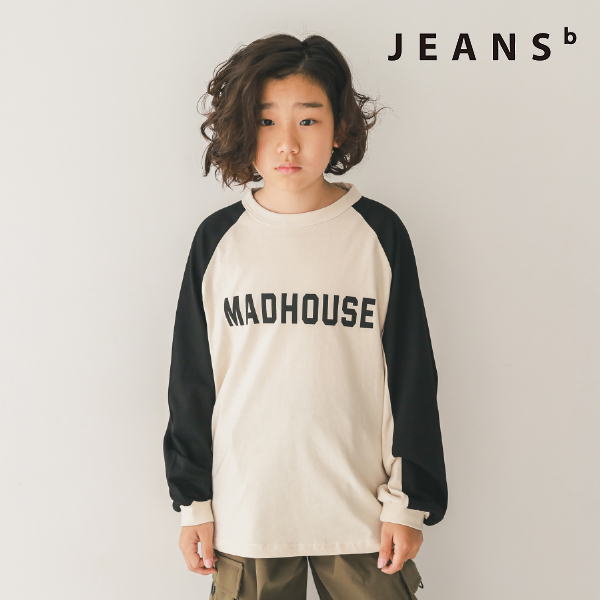 【セール/30%OFF】25'春新作 JEANS-b ジーンズベー MADHOUSEロンT 350201 長袖Tシャツ 長そで キッズ 子ども服 ジュニアJr