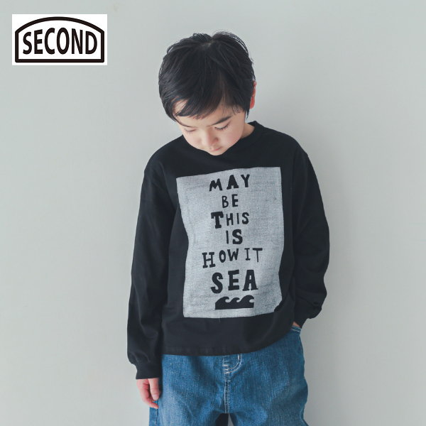 【セール/10%OFF】25'秋新作 SECOND セカンド SEAボックスロゴロンT 850265 長袖Tシャツ 長そで キッズ..