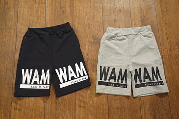 WAMWAM ワムワム WAMWAMビッグロゴ薄スウェットハーフパンツ 子供服 メール便OK 17'夏新作