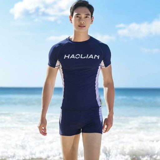 水着 メンズ フィットネス水着 上下セット 競泳水着 ウェットスーツ 薄手 サーフパン フィットネス 2点セット 半袖 競泳用 競泳 水泳