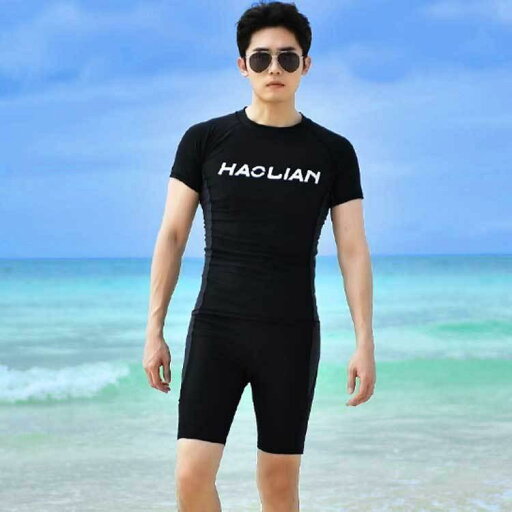 水着 メンズ フィットネス水着 上下セット 競泳水着 ウェットスーツ 薄手 サーフパン フィットネス 2点セット 半袖 競泳用 競泳 水泳