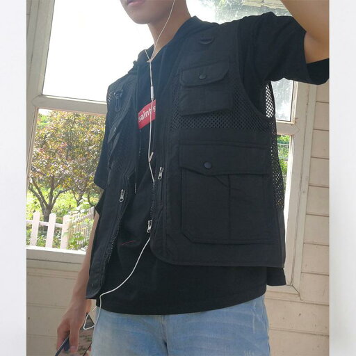 メッシュベスト マルチ機能 撮影用 マルチポケットベスト カメラマン着るバッグ 男女兼用 作業着 登山釣り 軽量 夏 ワークベスト タックルベスト マルチポケット