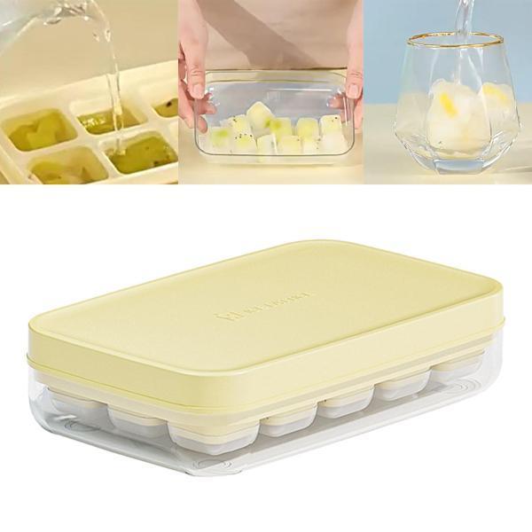 アイスキューブトレイ 多目的 イージーリリース ポータブル コーヒー 飲料 ジュース用 15グリッド イエ..