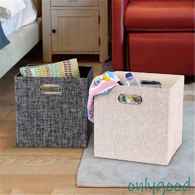 折り畳み 収納ボックス 収納ケース?ボックス キューブボックス 金属取っ手 正方形 小物入れ 靴下 子供..