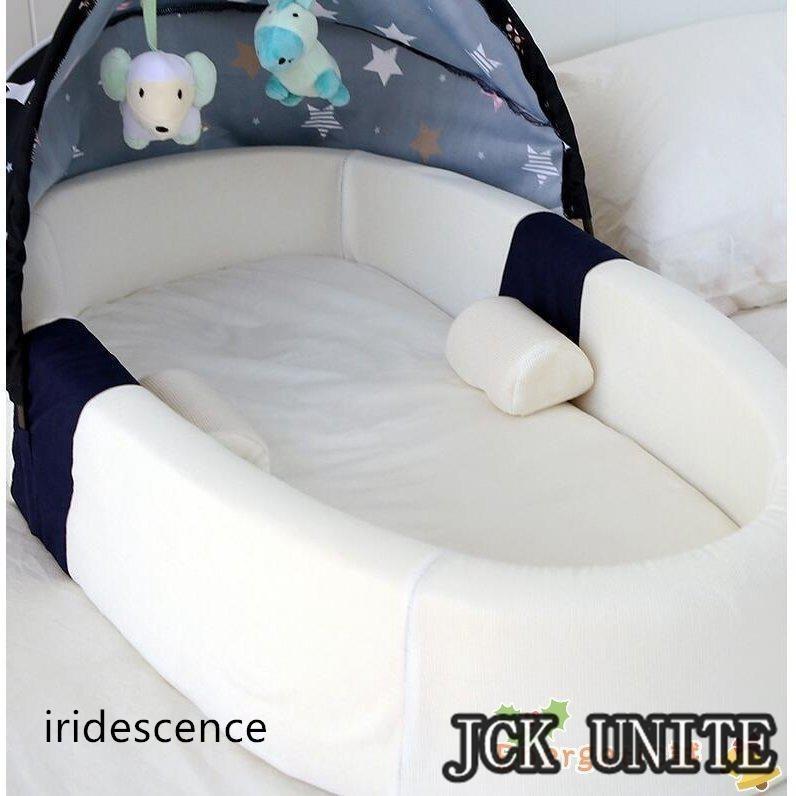 出産祝い ベビーベッド 蚊帳付き 夏用 折り畳み ベビークッション ベビー 新生児 赤ちゃん 転落防止 ベビー用寝具 ベッド 安心快適 インベッド 洗える 取り外し