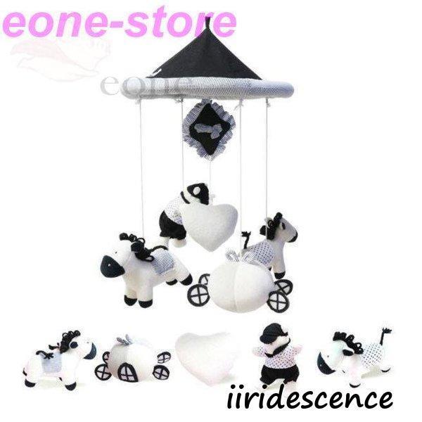 ベッドメリー ベビー 赤ちゃんオルゴール モバイル ぬいぐるみ 360回転オルゴール 馬の形 かわいいスタイル キッズベッド 吊り下げ式 出産祝い ギフト贈り物