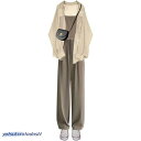 セットアップ 3点セット レディース 上下セット スーツ 夏服セット アウター+キャミトップ+ロングパンツ ワイドパンツ パンツスーツ 春
