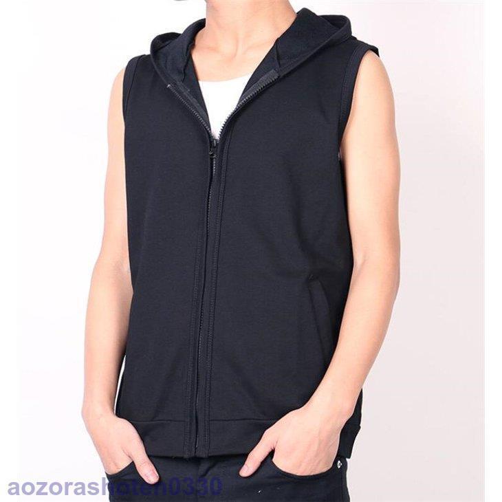 ベスト メンズ ジレ 綿 ノースリーブ パーカー サマージャケット 紳士 前開 カジュアル 夏 ホスト 秋 ..