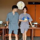 パジャマ 浴衣 和服 綿100% 春秋夏ルームウェア ペアパジャマ半袖 パジャマペアルックお揃いレディースメンズ ギフト カップル 上下セット 汗で蒸す 卒業式