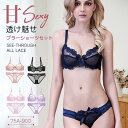 総レースブラ ショーツ 上下セット レース 大きいサイズ ワイヤーブラ ランジェリー 透け感 美乳ブラ カップ 超極薄