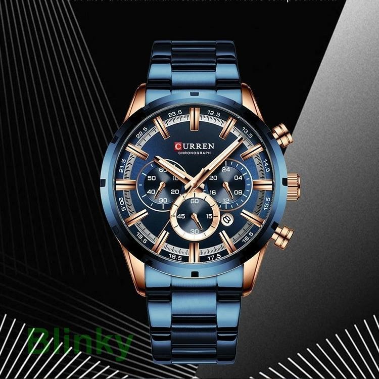 腕時計 メンズ 防水 メンズウォッチ アナログ クロノグラフ 日付 カレンダー ステンレス 文字盤 大きい 夜光る おしゃれ かっこいい ビジネス