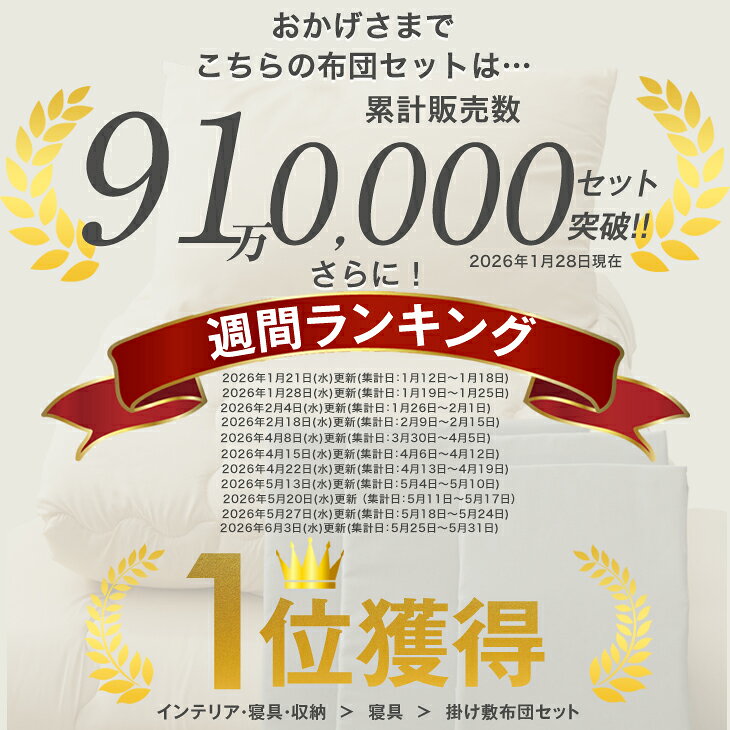 【150H限定!5%引クーポン】 楽天1位 布団セット 中綿増量1.6kg 固綿入り 敷布団 掛け布団 洗える 抗菌 防臭 防カビ 収納ケース 掛布団 カバー付き シングル セミダブル ダブル 組布団 寝具セット 布団 来客用 来客用布団セット 7点セット 9点セット コンパクト - Image 2