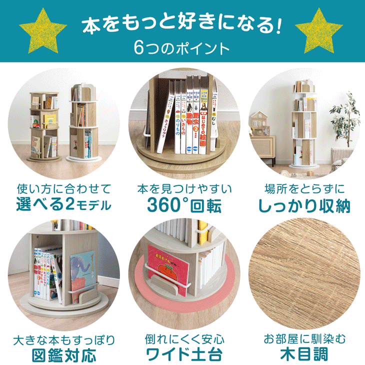 【新発売特価！更に正午~5%引クーポン】 ＜倒れにくい安心設計＞ 楽天1位 回転絵本...