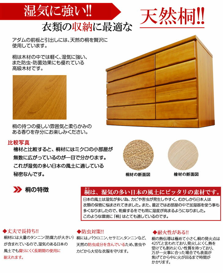 ランキング1位! 国産 完成品 桐 チェスト 幅120-4段 大川家具 タンス 箪笥 クローゼット 木製 ローチェスト 天然木 モダン 北欧 収納 整理タンス 洋服ダンス 衣類 日本製 組み立て不要