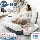 ≪ZIP!とぼる部屋で紹介≫ ヒナに転生!? 3way ソファベッド 18段ギア 洗える カバー ポケットコイル 1人掛け 折りたたみ ソファ ソファー ベッド 座椅子 ローソファ フロアソファ リクライニングソファ カバーリング コンパクト