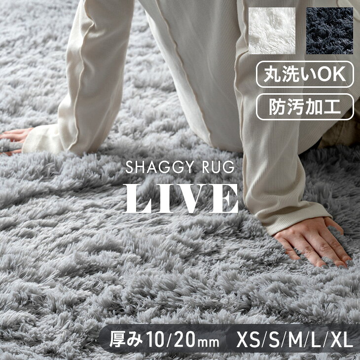 【リニューアル特価！10/27迄】さらふわ手触り 洗える 高密度 シャギーラグ 防汚 防音 滑り止め シャギー ラグ ラグマット 100×135 135×185 185×185 200×250 200×300 北欧 長方形 1畳 2畳 2.5畳 3畳 4畳 厚手 無地 カーペット 絨毯 おしゃれ 春 秋