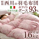 【送料無料】高品質 西川 日本製 羽毛布団 イタリア産 ホワ...