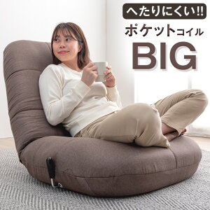 【正午~クーポン5％引】 へたりにくい！BIG あぐら座椅子 ポケットコイル レバー式 無段階 チェアー 座椅子 座いす 座イス いす イス 椅子 ローソファ ソファ ソファー リクライニングチェア 1人掛け 一人掛け おしゃれ コンパクト