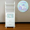 キャンバス シナモロール | 完成品 cabinet キャビネット 幅48.3cm シナモ 【 木製 北欧 白 日本製 推し活グッズ サンリオ リビングボード ラック 飾り棚 本棚 テレビボード キャラクター リビングボード シナモン sanrio