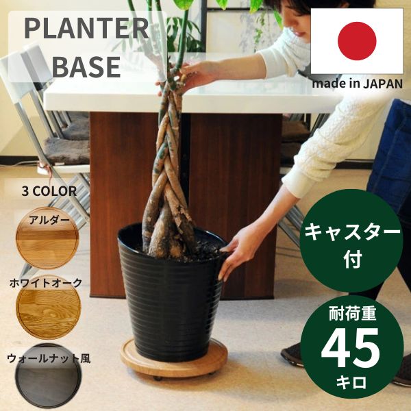 プランターベース キャスター付 木製 プランター置き 北欧/ナチュラル/カフェ風 上質 アルダー/ホワイ..
