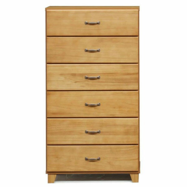 Rakuten - 60-6 チェスト 6段 木製 ナチュラル ベージュ 日本製 天然木 シンプル ベーシック 北欧 収納 ランドリーチェスト 小さめ キッズ 取っ手 下着 タオル