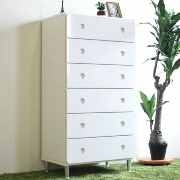 Rakuten - 60-6チェスト たんす タンス 箪笥 ローチェスト 収納家具 カラーチェスト 洋服ダンス 子ども部屋 キッズ 収納 60cm 完成品 日本製 ホワイト