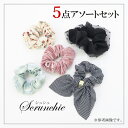【メール便送料無料】シュシュ5点アソートセット ヘアゴム アクセサリー 子供 総柄 カワイイ 女の子【2セットまでメール便OK】【福袋】【2004】【C】