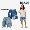 【お得なSALEセール販売中!】ディラッシュ ハーフパンツ 4.5分丈 男の子 24夏 キッズ ボトムス ライトオンスデニム 星柄 ブルー サックス 150cm...