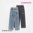 楽天子供服・ベビー服通販　タンタン【30％OFFセール】LOVETOXIC ラブトキシック ワイドパンツ デニム 女の子 24春 ダメージ加工 ブルー グレー S M Lサイズ 140-160cm【G】【2401】【49】